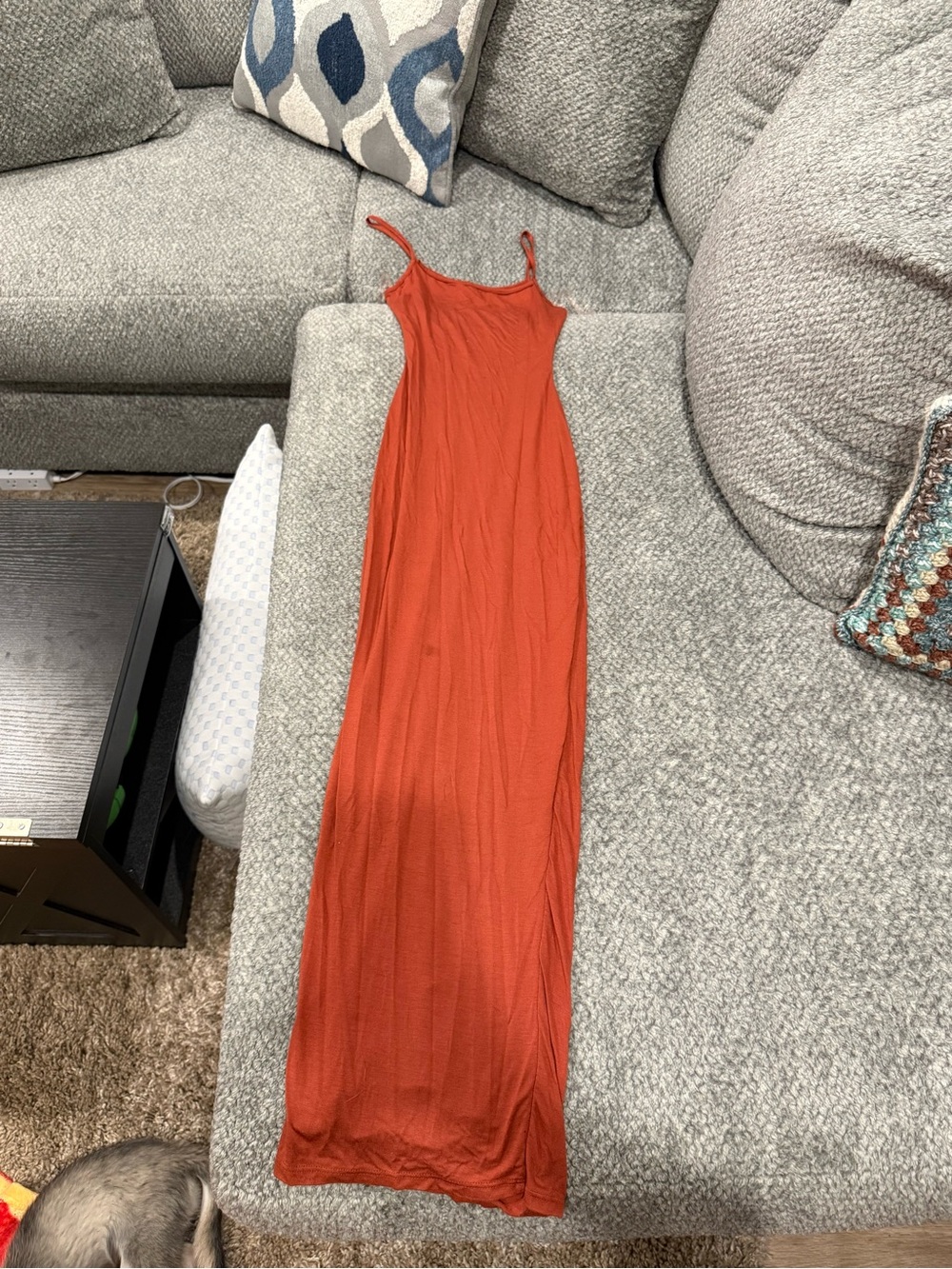 Windsor Spaghetti Strap Maxi Dress in Rust